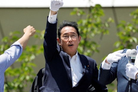 FILE : Japan's PM Kishida, who is also ruling Liberal Democratic Party leader, attends an election campaign tour for the Upper House election, in Kawasaki